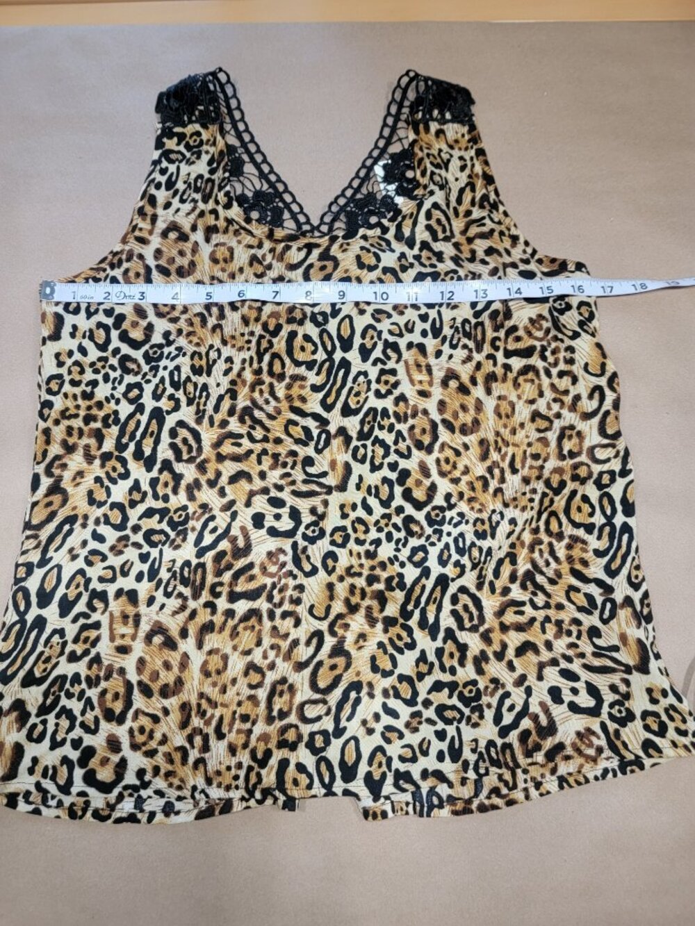 The Hanger Size M Leopard Print Tank Top with Lace Back Straps, NEW with Tag - Picture 6 of 12